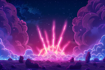Obraz premium game background blast effect cartoon glow effect background