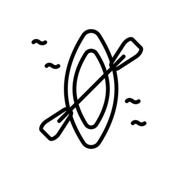 recommend clip art: Kayak line icon. Camping icon. Camping icon isolated on white background. Transparent background, minimalist symbol. Vector images