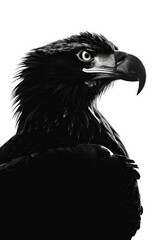 Majestic eagle captured in black and white. Suitable for various projects