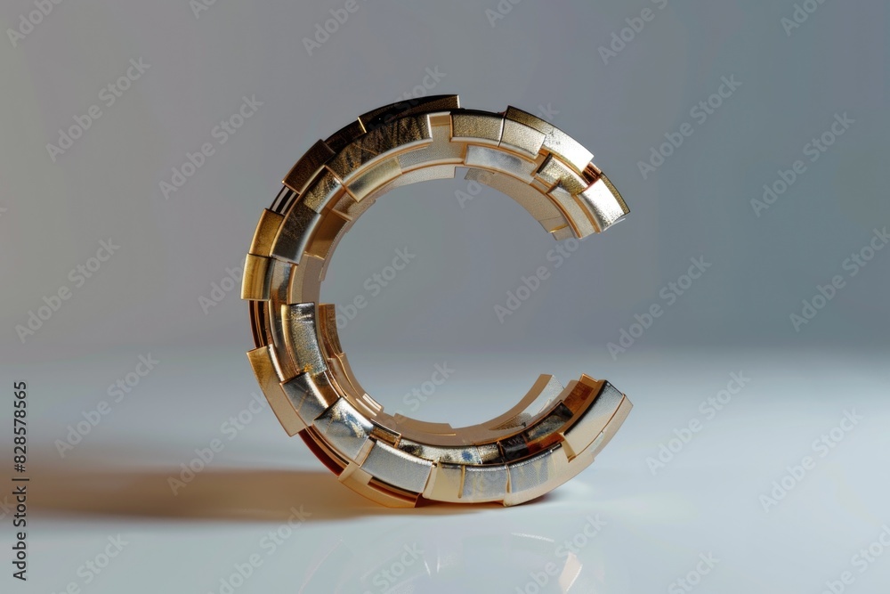 Poster close-up of a metal object on a table, suitable for industrial concepts
