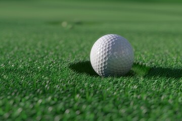 Fototapeta premium A golf ball resting on a lush green field. Suitable for sports and leisure concepts