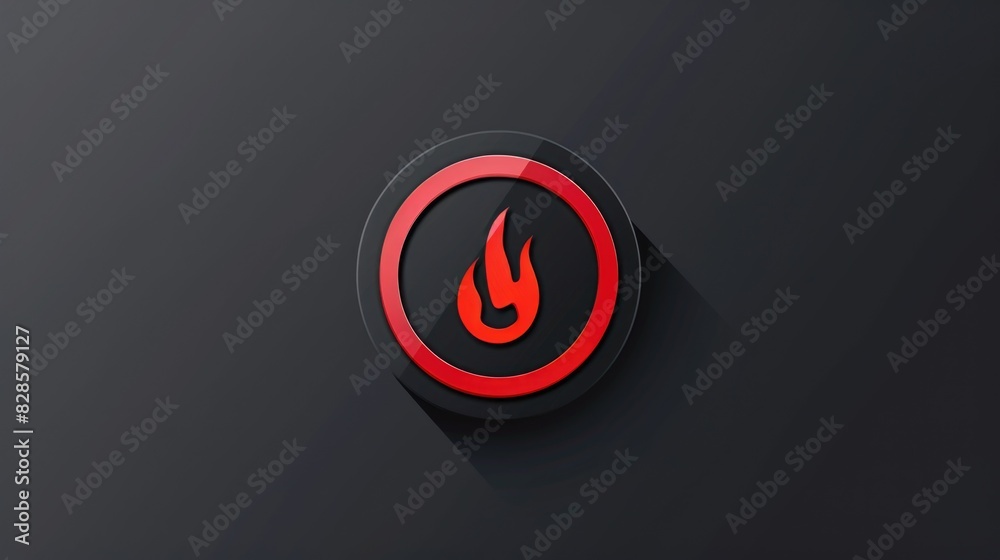 Poster a red and black fire symbol on a black background. suitable for various design projects
