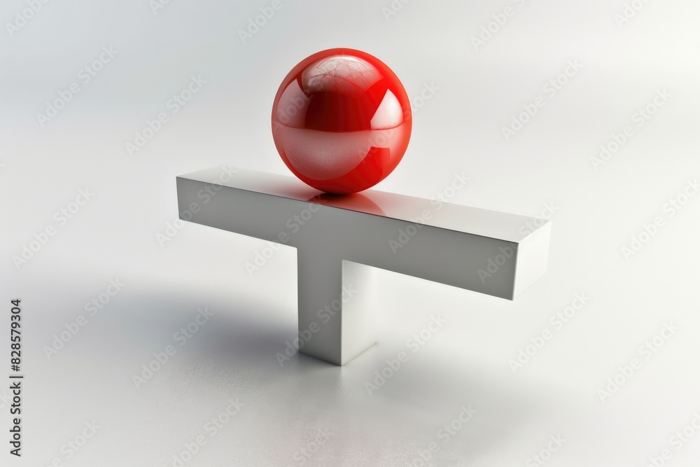 Aufkleber red ball placed on top of a white object, suitable for various concepts