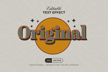 Original Text Effect Retro Vintage Style. Editable Text Effect Noise Texture.