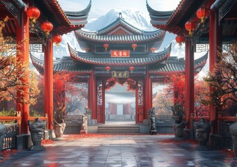 Obraz premium Architectural Splendors and Historic Landmarks: Exploring Ancient Chinese Structures