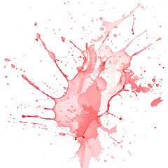 peachy-pink ink splashes on white background, vector stock image
