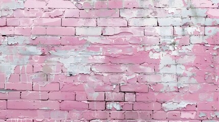 Pastel pink brick wall textured background