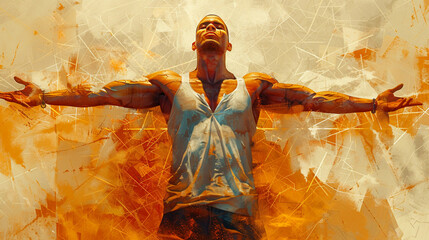 Fototapeta premium Woman basking in the warm sun while relaxing in a park