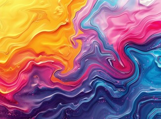 Colorful Abstract Brushstroke Canvas Oil Painting