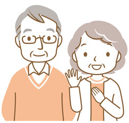 仲の良い高齢者夫婦　シニア