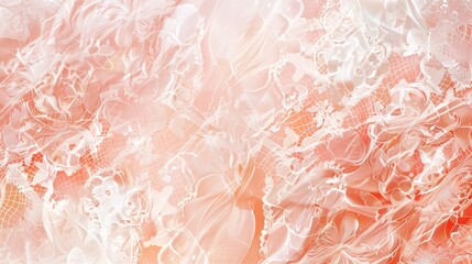 Delicate abstract background with lace patterns and heart shapes in soft pink hues