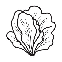 Doodle Icon of Fresh Salad. Healthy Eating Design Element. Simple Outline Vegetable Illustration.