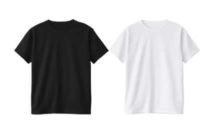 Black and white t-shirt mockup on an isolated background