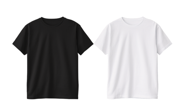 Black and white t-shirt mockup on an isolated background