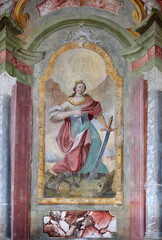 Altar of Saint Catherine of Alexandria  in the Church of All Saints in Sesvete, Croatia