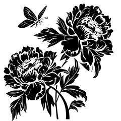peony silhouette, peony svg, peony png, peony illustration, peony, silhouette flower, floral svg, herb svg, flower illustration, flower, floral, vector, nature, illustration, spring, design, pattern, 
