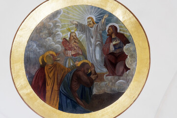 Transfiguration of Christ, fresco in the Church of All Saints in Sesvete, Croatia