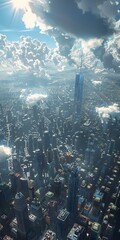 Naklejka premium Stunning New York City Manhattan Skyline