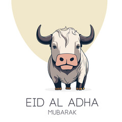 Eid Al Adha Mubarak Islamic Celebration Muslim Community event, Eid Greeting Card Cute Illustration