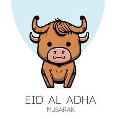 Eid Al Adha Mubarak Islamic Celebration Muslim Community event, Eid Greeting Card Cute Illustration