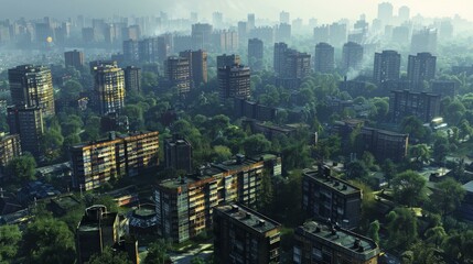 Obraz premium Urban Oasis: City Jungle with Natural Respite