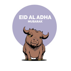 Eid Al Adha Mubarak Islamic Celebration Muslim Community event, Eid Greeting Card Cute Illustration
