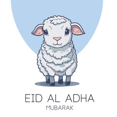 Eid Al Adha Mubarak Islamic Celebration Muslim Community event, Eid Greeting Card Cute Illustration