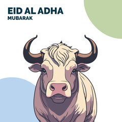 Eid Al Adha Mubarak Islamic Celebration Muslim Community event, Eid Greeting Card Cute Illustration