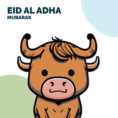 Eid Al Adha Mubarak Islamic Celebration Muslim Community event, Eid Greeting Card Cute Illustration