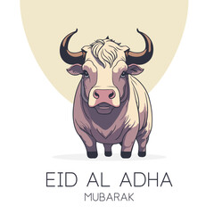 Eid Al Adha Mubarak Islamic Celebration Muslim Community event, Eid Greeting Card Cute Illustration
