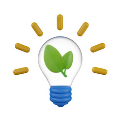 3d render bulbe ,green energy idea  illustration