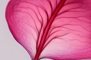  Macro Close-up of Pink Flower Petals, Heart Shape, Detailed Vein Structure, Vibrant Colors, Botanical Photography, High Resolution, Nature Image, Floral Beauty