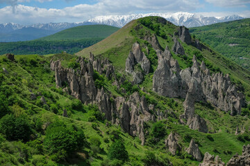 Medieval cave dwellings in Old Goris, Armenia.