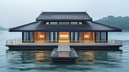 Fototapeta premium house on the river