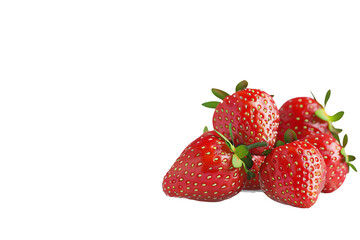 Fresh juicy strawberries isolated on white background, perfect for food, fruit, and healthy lifestyle concepts.