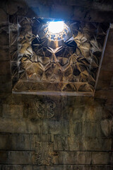 Interior of the Surb Karapet Church at the Noravank Monastery in Areni, Armenia.