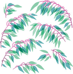 Nature tree leafs flat vector illustration. Vector illustration