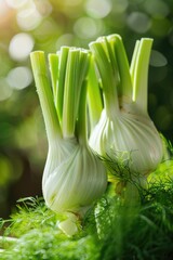 fennel grows in the garden on the farm