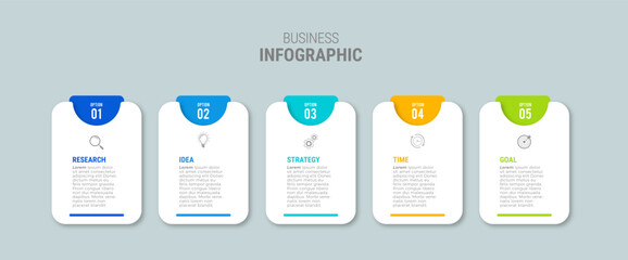 infographic template design icons 5 options or steps