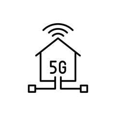 5G network outline icons, minimalist vector illustration ,simple transparent graphic element .Isolated on white background