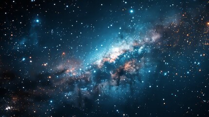 Obraz premium A massive galaxy dominates the sky, showcasing its vast expanse and intricate spiral arms