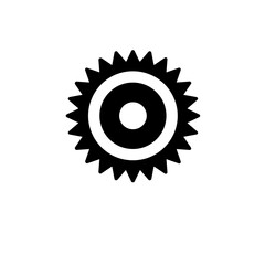 Cog, Gear Solid Flat Vector Icon Isolated on White Background.