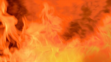 Fototapeta premium Fiery blaze with bright orange and yellow flames. Fire, heat, burning, dangerous element concept. Background