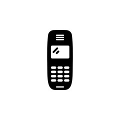 Mobile Phone Solid Flat Vector Icon Isolated on White Background.