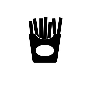 recommend clip art: Fast Food, French Fries Solid Flat Vector Icon Isolated on White Background.