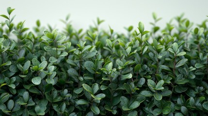 Detailed close up of a bush with lush green leaves, showcasing its natural beauty and texture