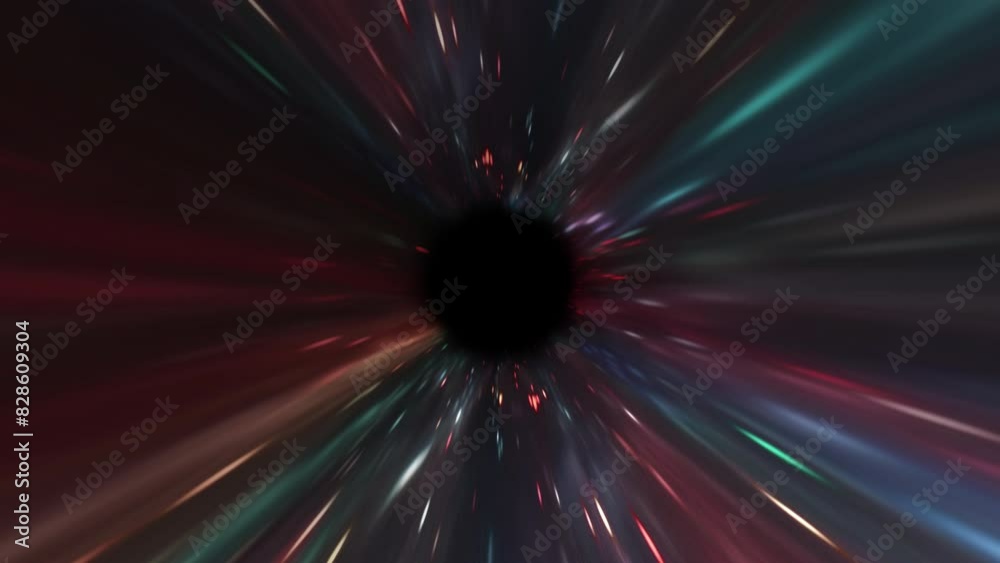 Wall mural warp speed tunnel. warp through time and space at high speed. thrilling 4k motion loop of a flight t