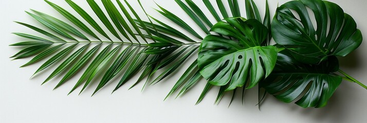 A detailed view of a green plant growing against a white wall