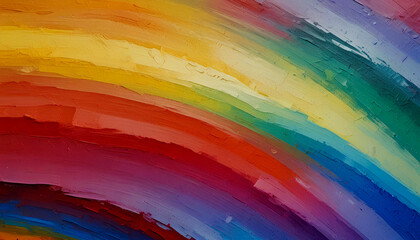 Obraz premium Rainbow painted on canvas. Abstract art background. Close-up. Created with generative AI