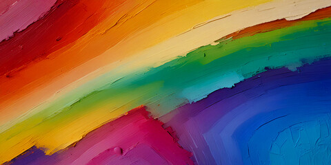Fototapeta premium Colorful oil paint on canvas. Abstract art background. Close up. Colorful background. Created with generative AI